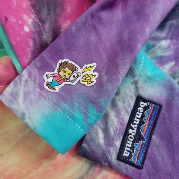 Custom "Tie Dye" Reworked 1990s Bennygonia Shorts - Picture 6 of 9